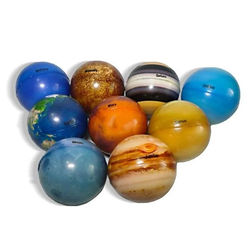 9/10pcs Toys Education Planet Ball Elastic Ball Shape Planet Solar System