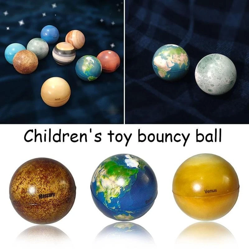 9/10pcs Toys Education Planet Ball Elastic Ball Shape Planet Solar System