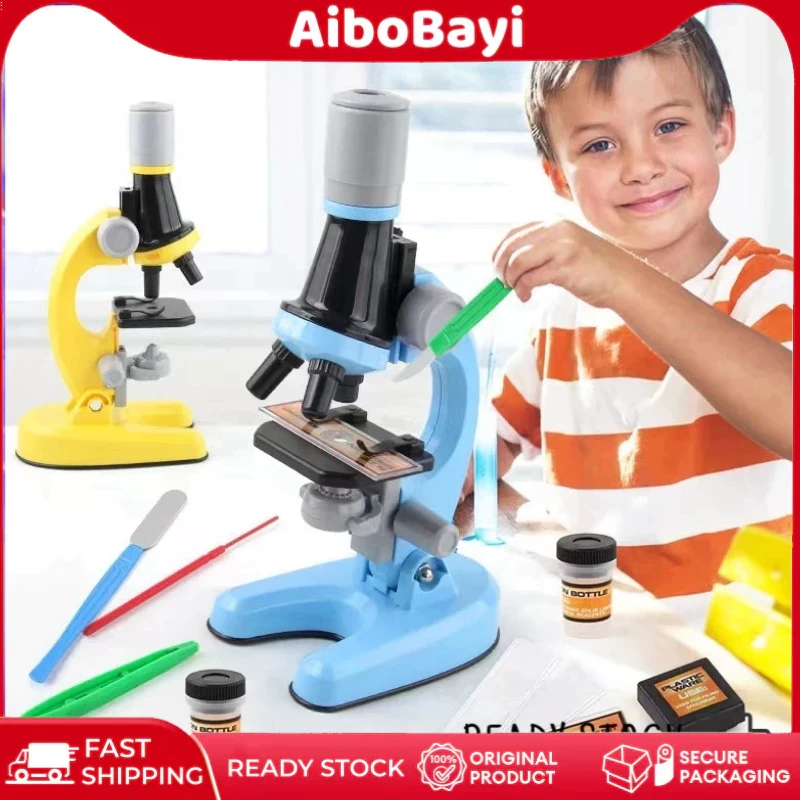 24H1200X Microscope Biology Toys Microscope LED Kit Lab Home School Educational Science Toys for Kids/Educational Toys