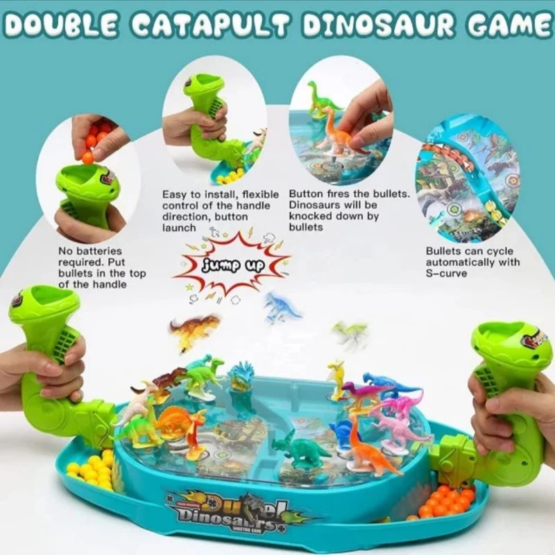 Educational Toys for Children Dinosaur Shooting Duel - Dinosaur Battle Games - Dino Shooting Ball