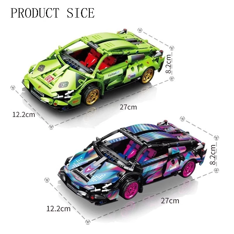 MASS Toys DIY Racing Balok Lamborghini Model Stacking 513PScs -1:18Carboy Toy Simulation Boys