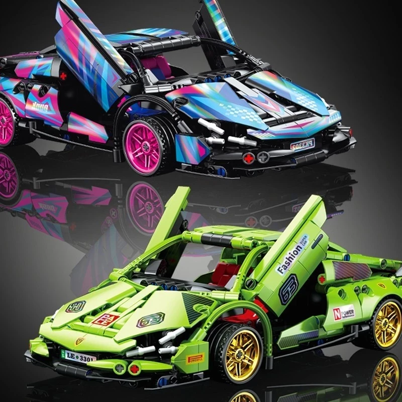 MASS Toys DIY Racing Balok Lamborghini Model Stacking 513PScs -1:18Carboy Toy Simulation Boys