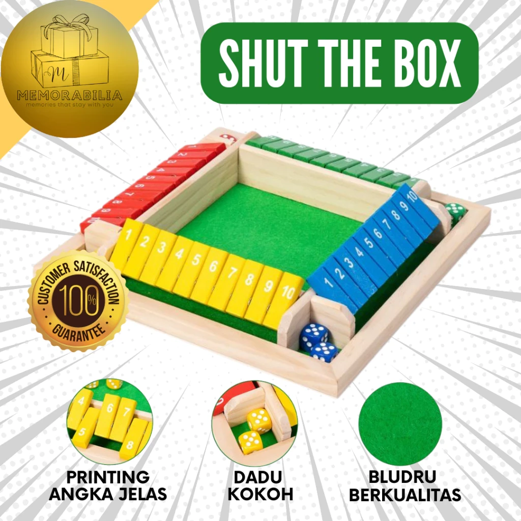 Shut the box board game educational children's toys math party games fun pasta