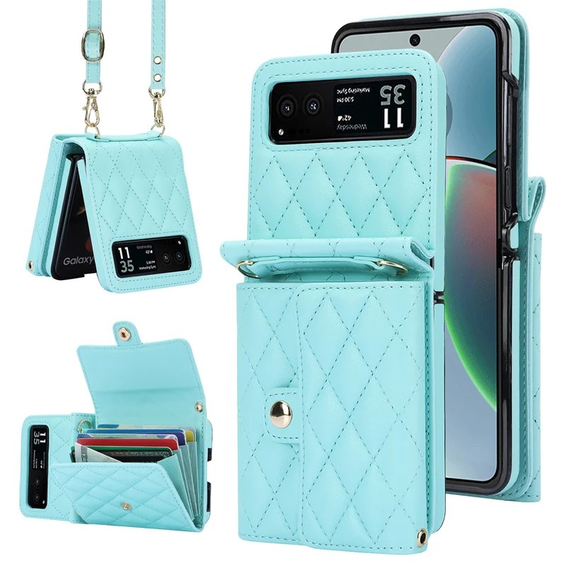 PU Leather Crossbody Lanyard Case for Motorola Razr 40 / Razr 40 Ultra