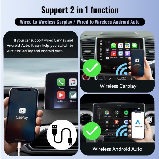 Mini 2-in-1 Carplay USB Interface Wireless Data
