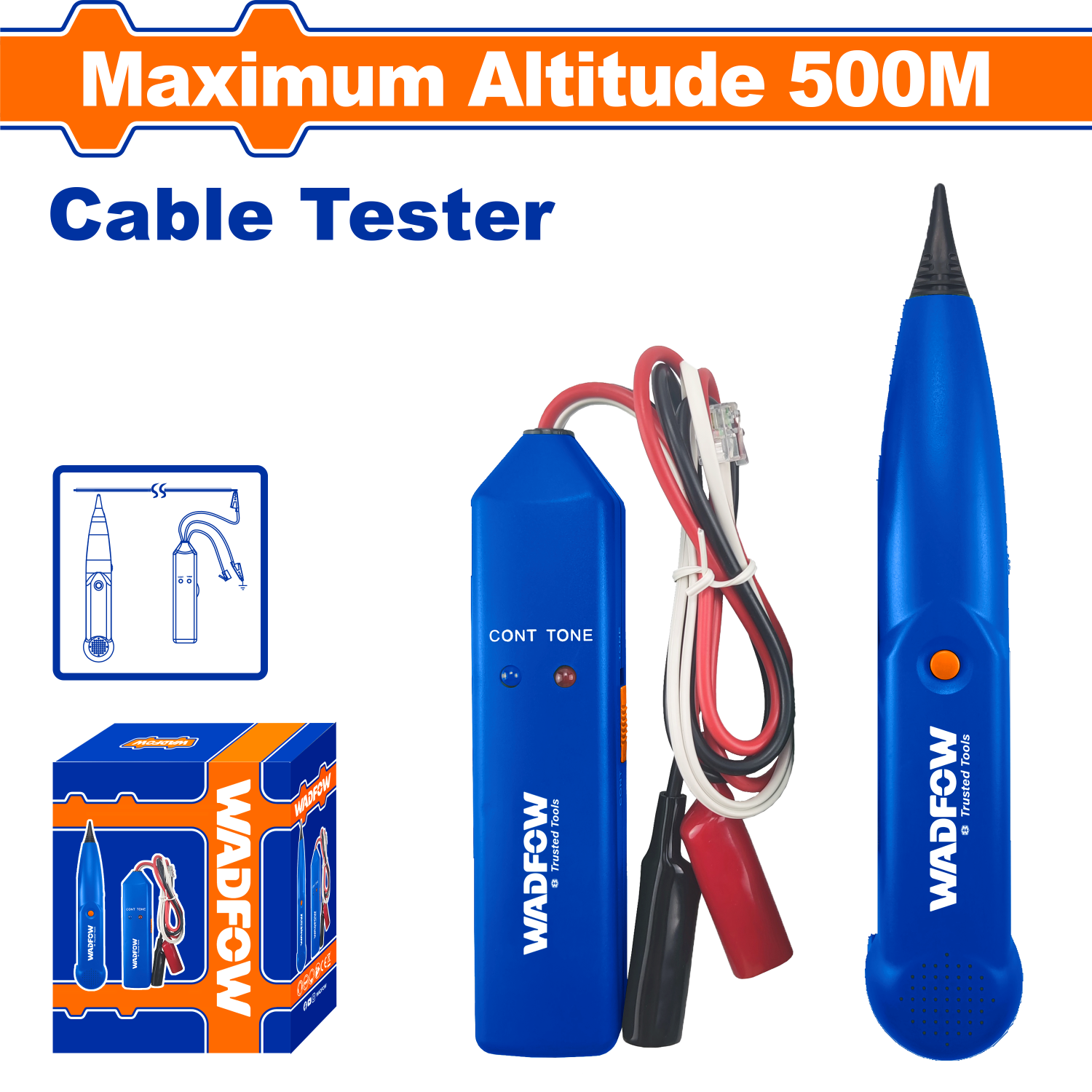 Cable tracker maximum altitude 500m