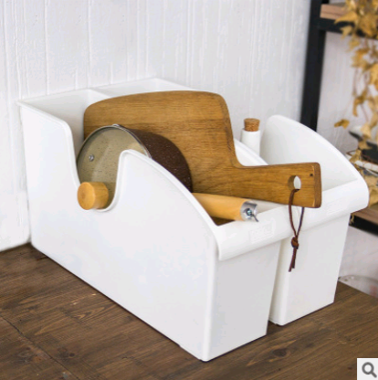 Stackable kitchen storage rack kitchen and bathroom storage box tool pot cover seasoning rack