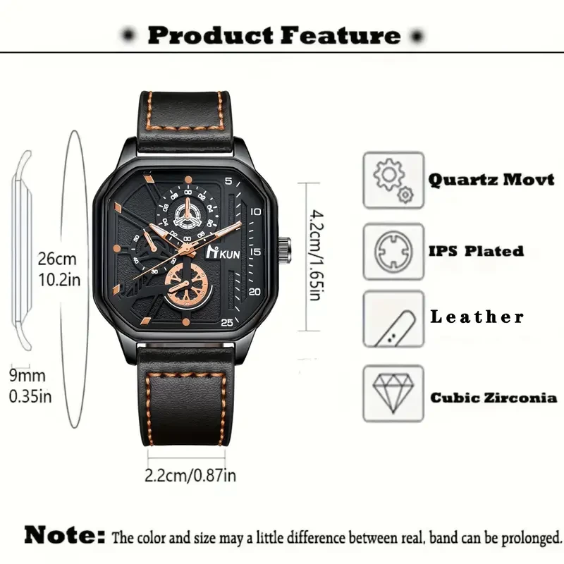 Men's three-piece quartz watch gift box set + eyes + perfume, light luxury and fashionable high-end business, suitable for gifts, birthday gifts, and daily wear