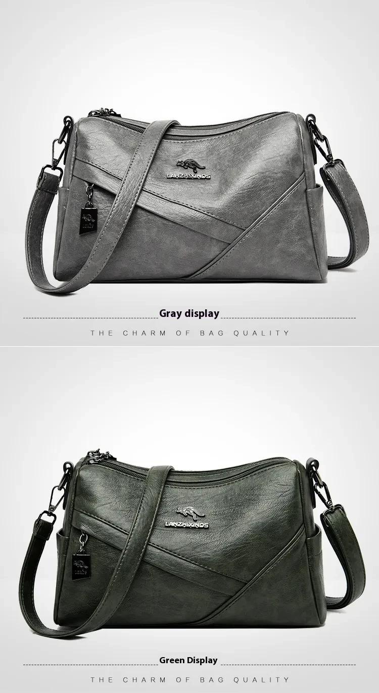 New Fashion Soft Leather Shoulder Large-capacity Crossbody Bag