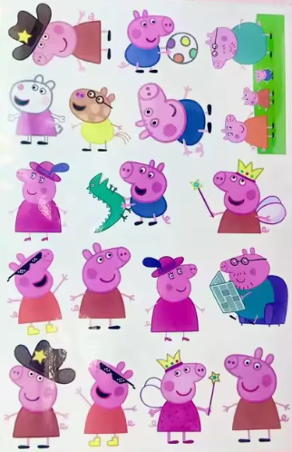 1pcs Pig Peppa Toy Tattoo Stickers Children's Birthday Party Decorations George Stickers Movable Doll Cartoon Toys Kid's Gift
