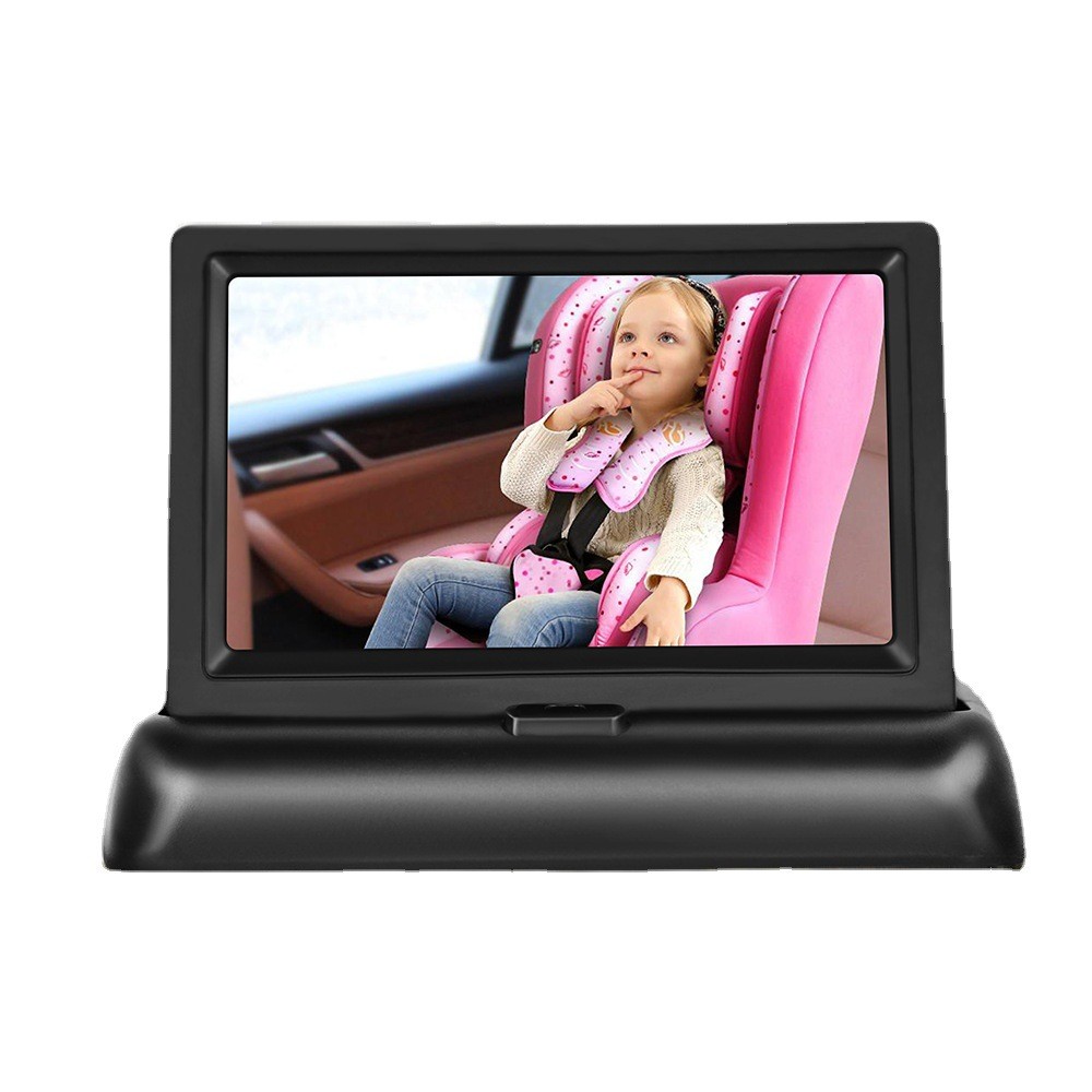12-24V Folding Screen For Baby Monitoring Images In Car With Cigarette Lighter Power Cord Night Vision Eight-lamp Camera