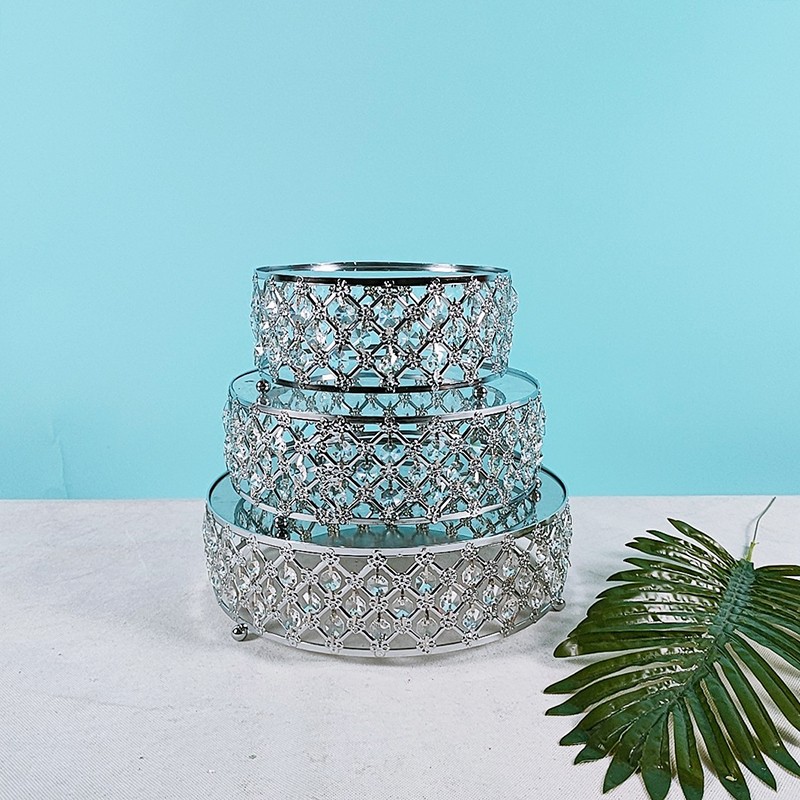 Cake Stand Crystal Decorative House Silver ONLY 3pc