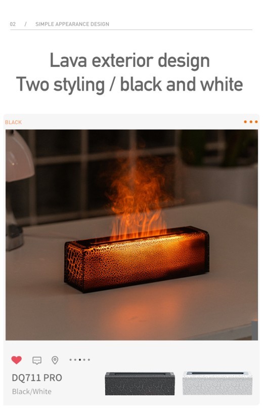 Creative Lava Colorful Flame Aroma Diffuser Desktop Atmosphere Humidifier