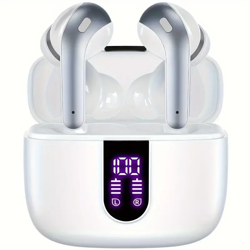 LIFEBEE Wireless Earbuds, 60H Playtime with LED Power Indicator, 400mAh Type-C Quick Charge Case, Touch Control, Crystal-Clear Sound with 13mm Speakers, Condenser Mic, Wireless In-Ear Headphones for Gaming & Business