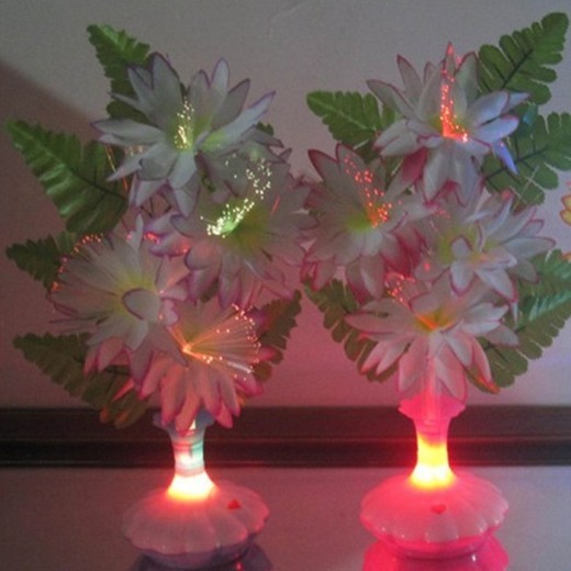 Pointed Rose Flower Vase Fiber Optic Flower