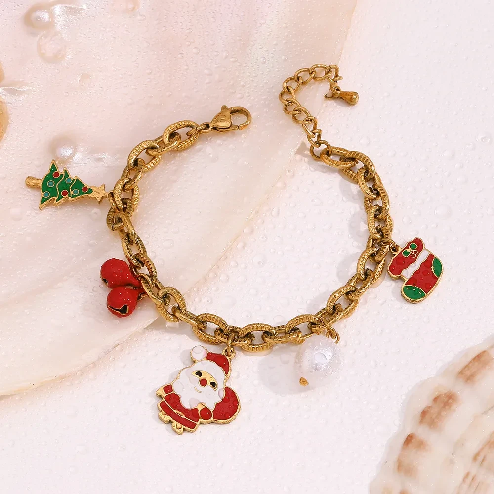 O-shaped Chain Cute Cartoon Santa Claus Socks Bracelet