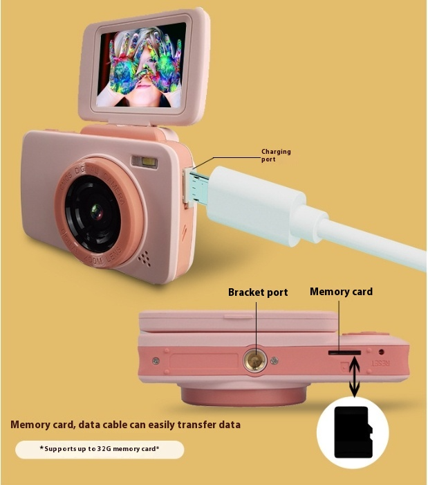 Retro Photography Video Filter HD Digital Mini Flip Children's Camera Toy