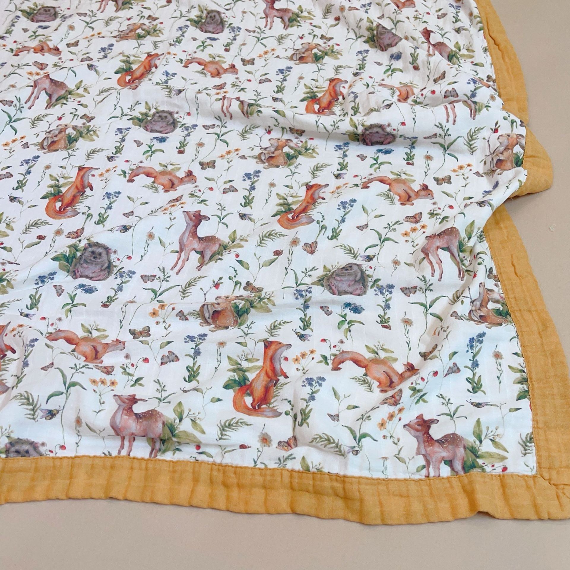 Summer Air Conditioning Blanket Bamboo Cotton Four-layer Yarn Single Child Cool Feeling Quilt Thin Blanket