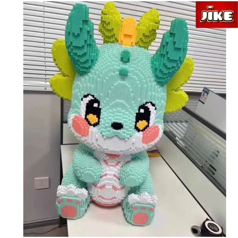 JiKE Nano Blocks BIG DRAGON Series 3D Model, Toy Dragon Stacking Block, DIY Construction Block