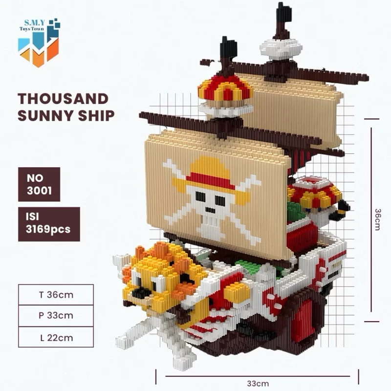 TSC Nano Blocks Thousand Sunny Ship One Piece 3D Model & SMY Toystown Nano Blocks Teddy Bear Ted Music 3D Model  Two Epic Building Adventures