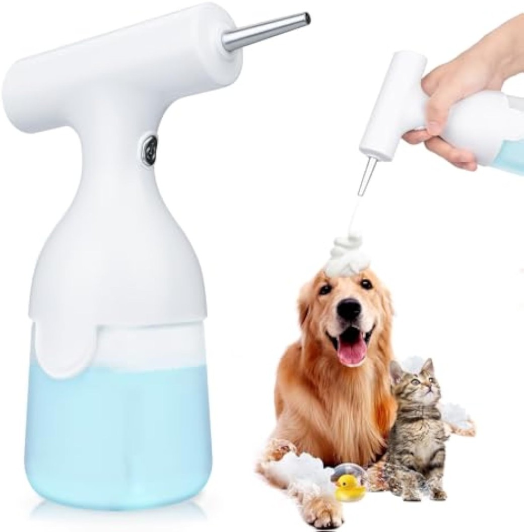 Electric Dog Cleaning Foam Soap Dispenser Soap Dispenser For Pet Bath Kitchen Sink Bathroom Rechargable And USB Cable