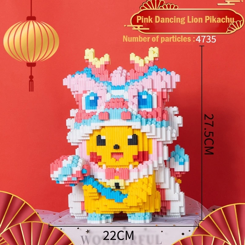 Nano Block Pikachu Barongsai Series | Bricks education Nano Block Block Pikachu Ornament Block