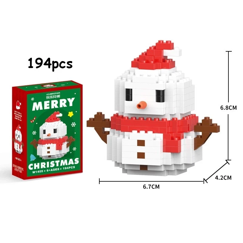 Babee Toy Christmas Nano Block Christmas Toys Stacking Building Block Block Snowman Bricks Educated Gift