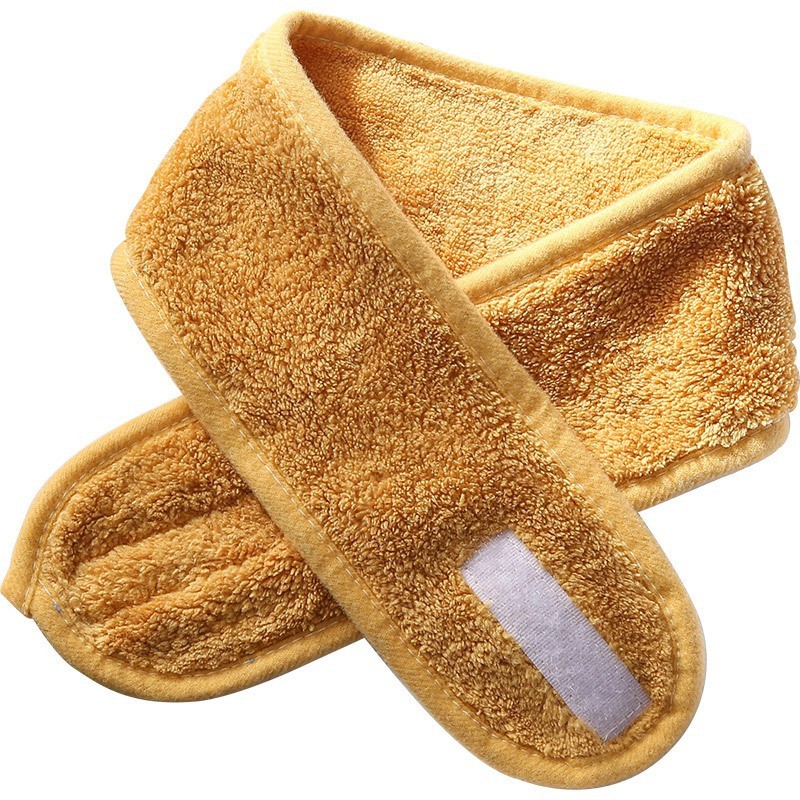 Solid Color Coral Velvet Velcro Makeup Hair Band