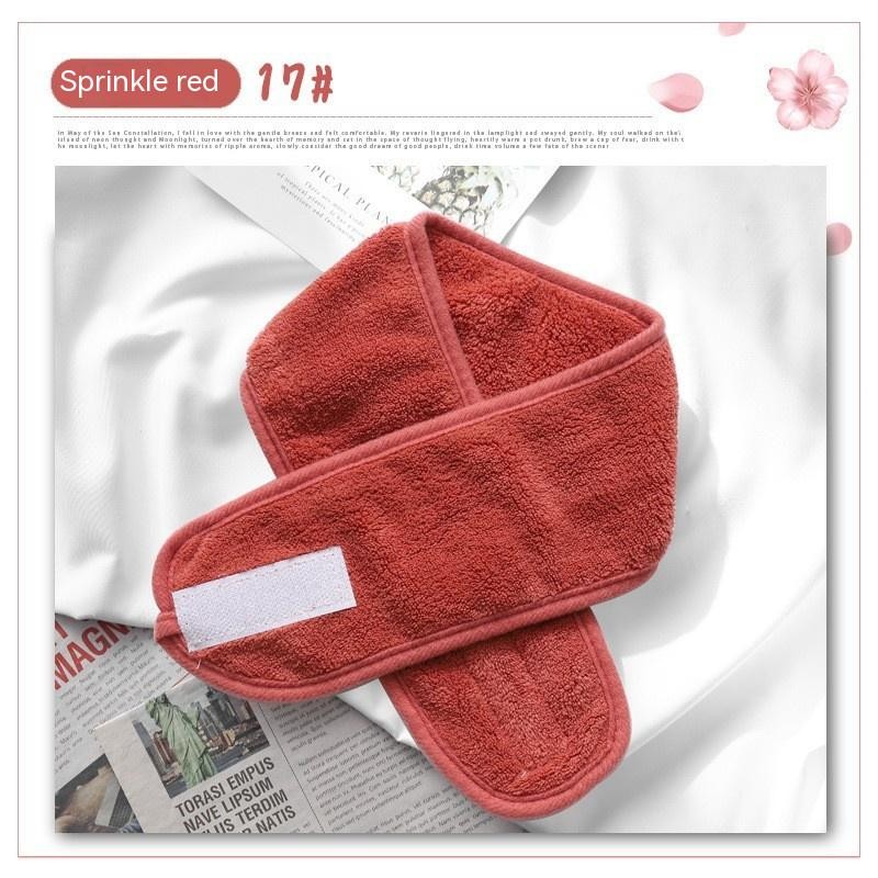 Solid Color Coral Velvet Velcro Makeup Hair Band