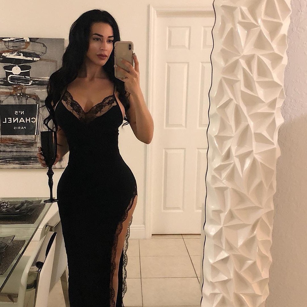 Captivating Elegance: Deep V Slit Dress