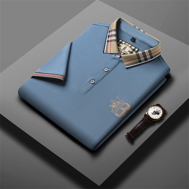 Embroidered Men's Pure Cotton Popsicle Polo Shirt