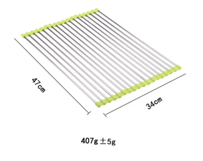 Folding Kitchen Drain Sink Rack Stainless Steel