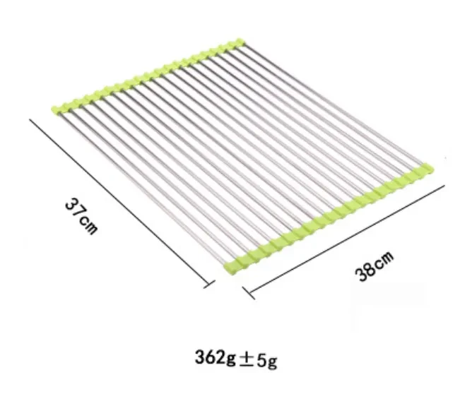 Folding Kitchen Drain Sink Rack Stainless Steel