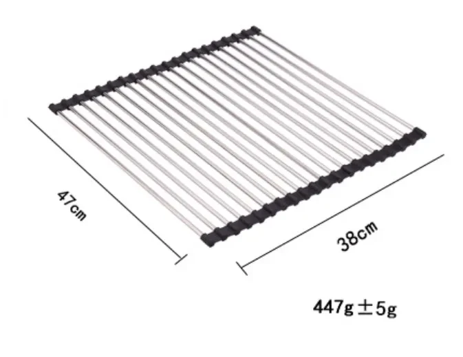 Folding Kitchen Drain Sink Rack Stainless Steel