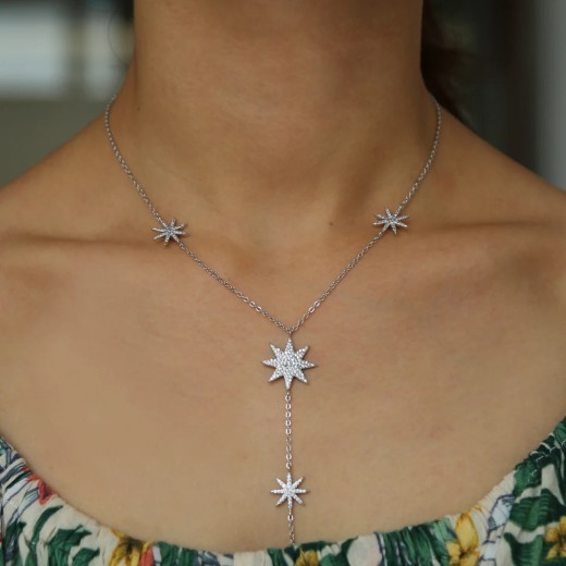 European And American Simple Star Zircon Necklace Design
