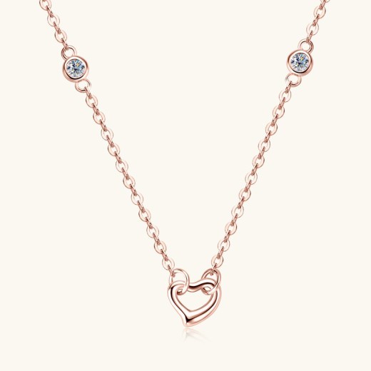 Heart-shaped Diamond Necklace Heart-shaped Pendant Clavicle Chain