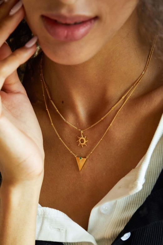 Simple Pendant Niche Design Necklace Electroplated 18K Gold Female