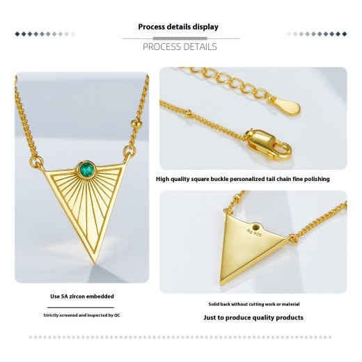 Simple Pendant Niche Design Necklace Electroplated 18K Gold Female