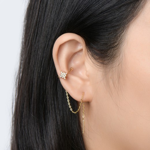 Japanese And Korean All-match High-grade Diamond Hanging Earrings