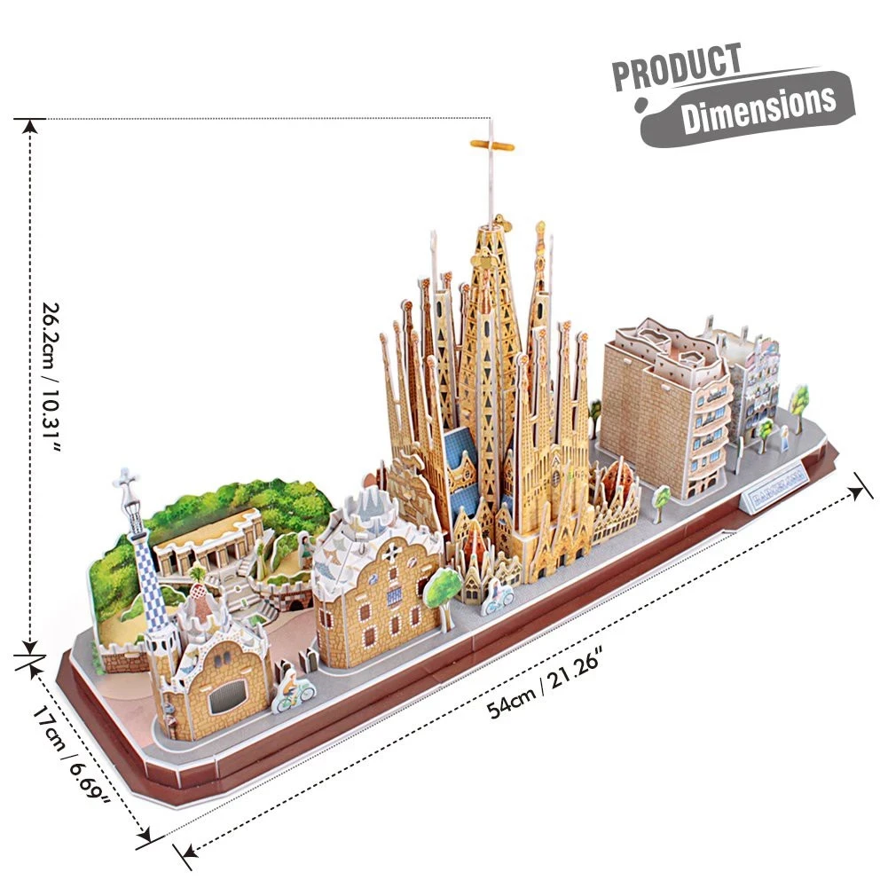 Cubicfun 3D Puzzle CityLine Barcelona