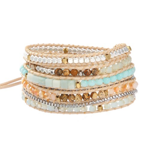 Retro Multi-layer Winding Natural Stone Bracelet String Beads