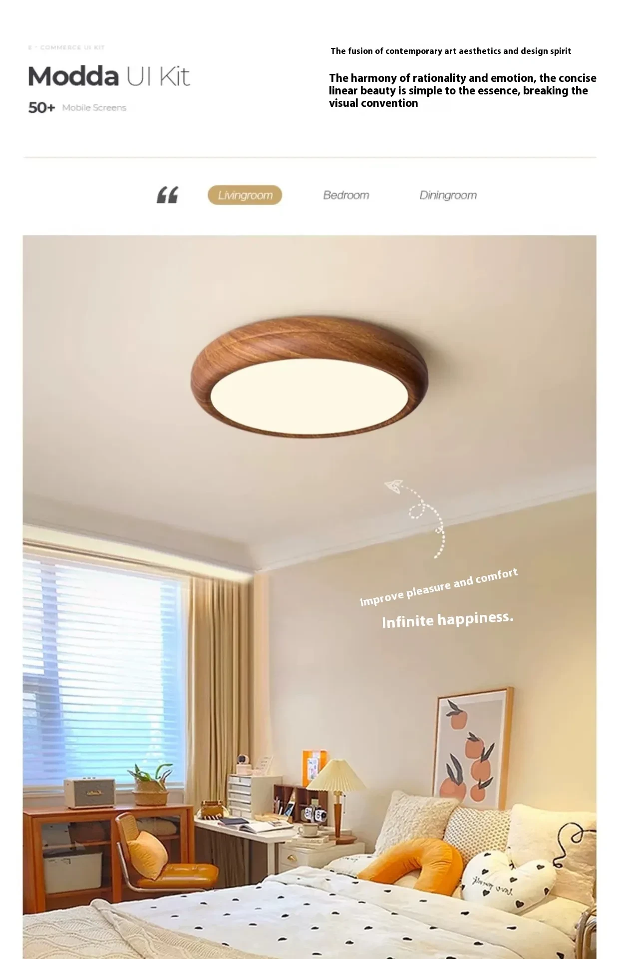 Ceiling Lamp Creative Walnut Colors