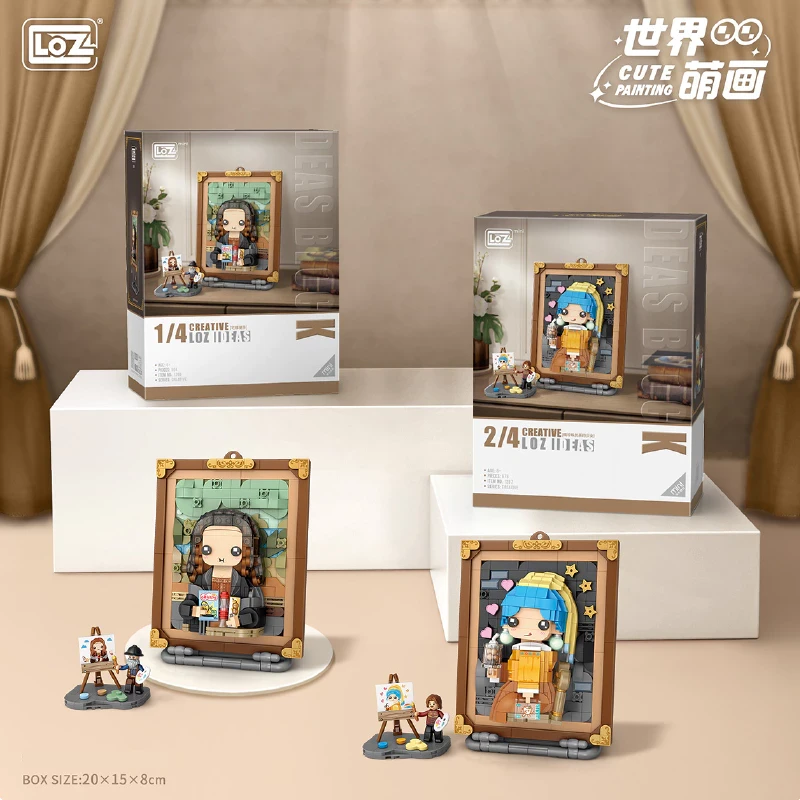 Block City-LOZ 3D DIY Series Painting Puzzle Block Painting Bricks Nano Blocks Famous Painter Educational Toys