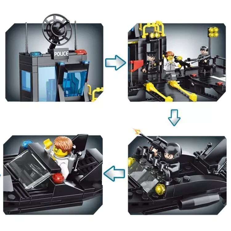 Toys 1256Pcs Police Station Model Building Blocks 3D Puzzle Educational Block Toys