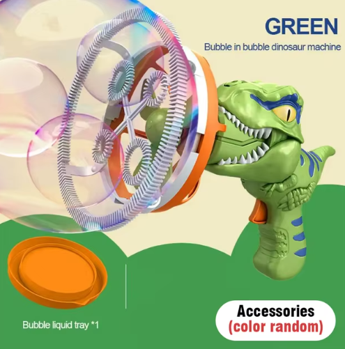 Kids Electric Bubble Machine Soap Bubble Portable Giant Dinosaur Bubble Blower Children Bubble Gun Maker Children Birthday Gift