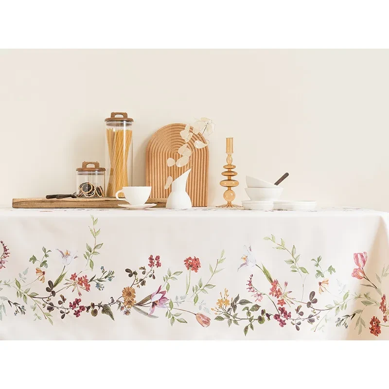 Pastoral Light Luxury Ins Designer Hand Painted Tablecloth