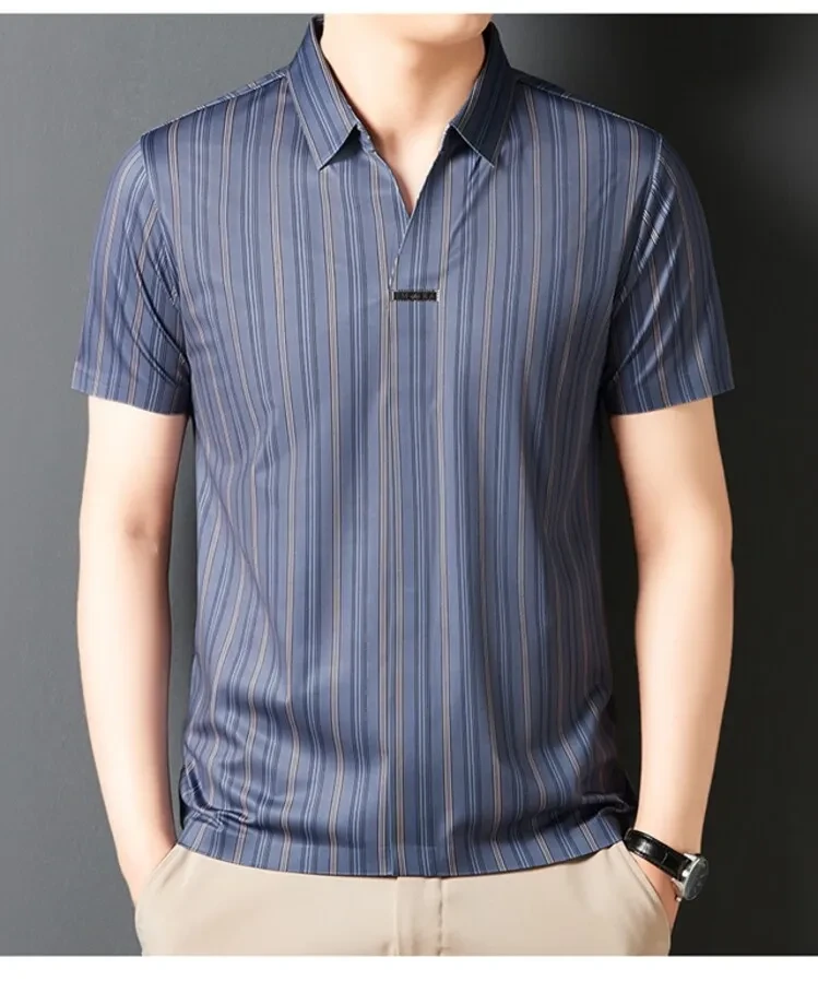 Summer Men's Short Sleeve Striped