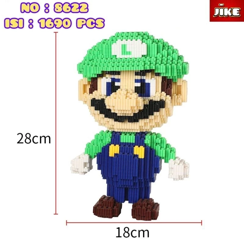 Jike Nano Blocks Medium Super Mario Series 3D Model, Toy Block Stacking , DIY Construction Block