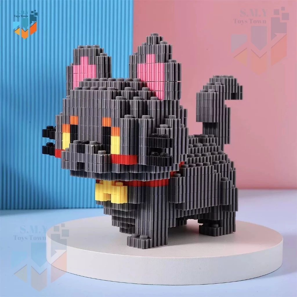 SMY Toystown Nano Blocks 1 Set Animal Paint Cutdly Cat 3D Model , Toy Block Stacking, DIY Construction Bricks
