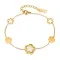 Women's Stainless Steel Hollow Five Petal Flower Mother Shell Bracelet